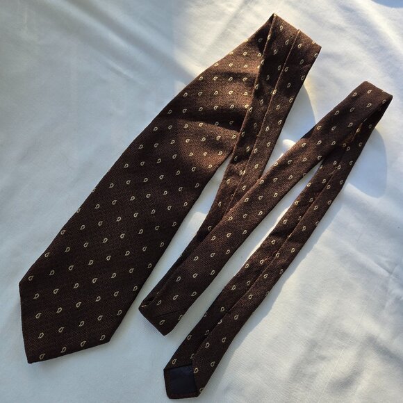 "346" Brooks Brothers pure silk brown and gold tie - Picture 1 of 4